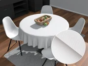 Biante Damaškový okrúhly obrus Atlas Grádl DM-012 Biely - tenké pásiky 2 mm Ø 100 cm