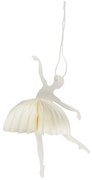 Ib Laursen Papierová vianočná ozdoba Ballerina Dance position White 14 cm
