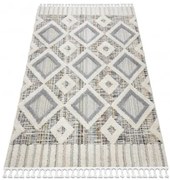 Koberec SEVILLA Y523C romby sivý / žltý Fredzle berber marocký shaggy