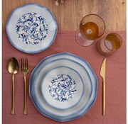 Jedálenská súprava 24 ks modrá/porcelán