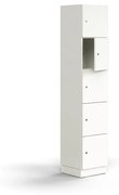 Priehradková skrinka QBUS, 5 priehradiek, so soklom, 2020x400x420 mm, biela