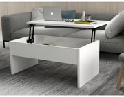 Rozkladací konferenčný stolík AKILLI 44,8x90 cm biela