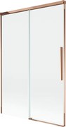 Mexen Rox, 2-krídlová posuvná vaňová zástena 120 x 150 cm, 8mm číre sklo, ružové zlato profil, 8C9-120-001-60-00
