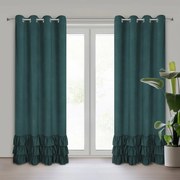 ZATEMŇOVACÍ ZÁVES NA KRÚŽKOCH MEGI 140X250 CM TMAVOZELENÁ