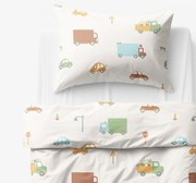 Goldea detské bavlnené obliečky - svet autíčok 140 x 200 a 70 x 90 cm