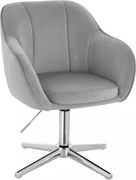 LuxuryForm DESIGN Stolička AVOLA VELUR na striebornom kríži - svetlosivá