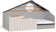 Detská posteľ 100x200 Thor - žltá/šedá/čierna