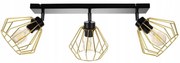 Bodové svietidlo Nuvola 1, 3x zlaté drôtené tienidlo, (výber z 2 farieb konštrukcie - možnosť polohovania)