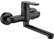 Kuchinox Dima, nástenná drezová/umývadlová batéria, čierna matná, LAV-BQD_750D