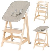 Jedálenská stolička v béžovo-prírodnej farbe Born Up 2in1 Luxe – Roba