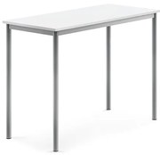 Stôl BORÅS, 1200x600x900 mm, laminát - biela, strieborná