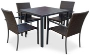 Noela Záhradný jedálenský set Viking M + 4x ratanová stolička Wicker Pat