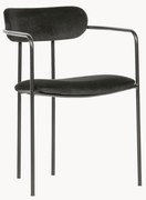 Stohovateľné zamatové jedálenské stoličky Elvy, 2 ks