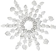 Biele zrkadlo s dekoráciami kvetín Poures - Ø 27 * 2 cm