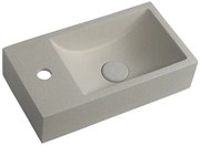 Sapho Sapho, CREST L betónové umývadlo vrátane výpusti, 40x22 cm, biely pieskovec, AR410