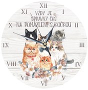 Bohemia Gifts Drevené hodiny - Pro milovníky koček, 24 cm