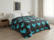 Prehoz na posteľ KASUGA, tyrkysový Rozmer: 170 x 210 cm