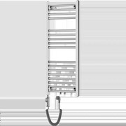 Mexen Mars elektrický radiátor 900 x 400 mm, 300 W, chróm - W110-0900-400-2300-01