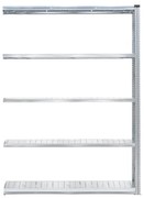 Policový kovový regál TRANSFORM, prídavná sekcia, 2500x1500x320 mm