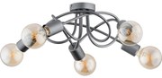 Prisadený luster BOSTON 5xE27/15W/230V šedá