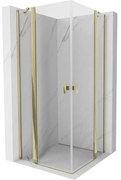 Mexen, Mexen Mist Duo výklopný sprchový kút 70 x 70 cm, transparentný, zlatý - 8A4-070-070-50-00