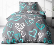 Obliečky Srdcia Bavlna 70×90 140x200 cm