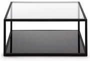 Čierny konferenčný stolík Kave Home Green Hill, 80 x 80 cm