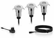 Philips Spore GardenLink vonkajšie nízkonapätové zemné svietidlo 3x LED 1W 2700K 24V, strieborná