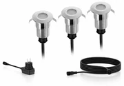 Philips Spore GardenLink vonkajšie nízkonapätové zemné svietidlo 3x LED 1W 2700K 24V, strieborná
