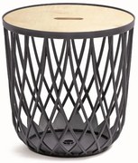 Univerzálny kôš s dreveným vekom, 55 l, prírodné drevo / antracit