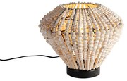 Orientálna stolová lampa béžová s korálkami - Moti