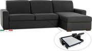Rohová sedacia súprava na každodenné spanie ONE s rozkladom, pravá, 140, tm. šedá (jazz 22 graphite)