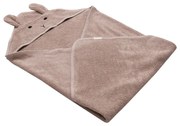 Ružovo-hnedá bavlnená detská osuška s kapucňou 75x75 cm Rabbit – Kindsgut