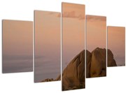 Obraz západu slnka v skalách (150x105 cm)