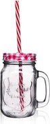 Orion Straw poháre so slamkou a uchom 450 ml