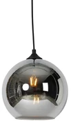 Art deco závesná lampa čierna s dymovým sklom - Wallace
