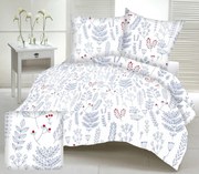 Obliečky krepové Herbár modrý TiaHome - 1x Vankúš 90x70cm, 1x Paplón 140x200cm