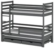 Poschodová posteľ Luk 90x200 graphite