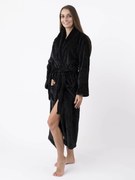 Mikroplyšový župan Mia - Laura čierna veľkosť S