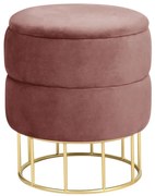 Úložná taburetka ELZA pudrovo ružová