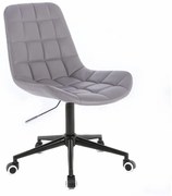 LuxuryForm DESIGN Stolička PARIS na čiernej podstave s kolieskami - šedá