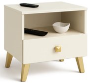 Noční stolek MOBI K-01 kašmír/zlatý