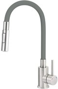 Deante Neo Luno, drezová batéria so silikónovým ramenom a spŕškou, titanium-oceľová, DEA-BOC_T740