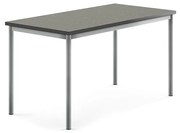 Stôl SONITUS, 1400x700x720 mm, linoleum - tmavošedá, strieborná