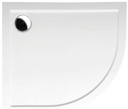 Polysan Polysan, RENA L sprchová vanička z liateho mramoru, štvrťkruh 90x80x4cm, R550, ľavá, biel, 72890