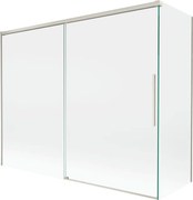 Mexen Rox, 2-krídlová posuvná vaňová zástena 190 + 80 x 150 cm, 8mm číre sklo, oceľový profil, 8C9-190-080-97-00