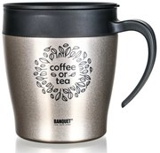 Banquet Termohrnček cestovný TAZZA 330 ml, béžová