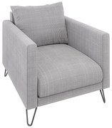 Svetlosivé ženilkové kreslo Freya – Ropez