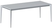Rokovací kancelársky stôl PRIMO ACTION, 200x90 cm, sivostrieborná podnož, sivá
