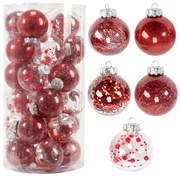 Vianočné guľky - červené SYSD1688-070 (30ks)